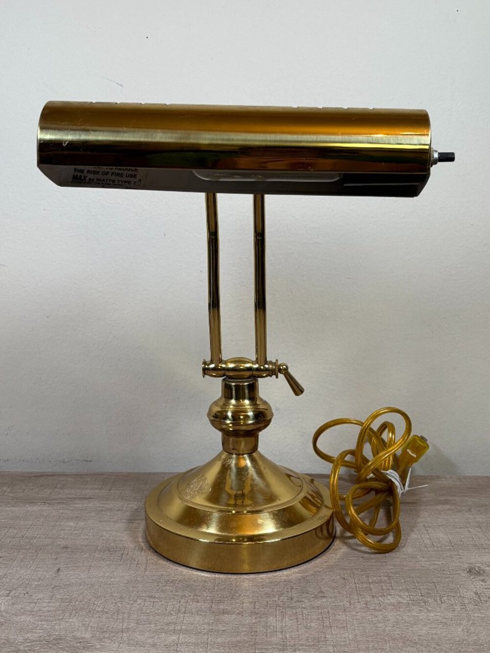 Vintage Brass Bankers Desk Lamp Piano Architect